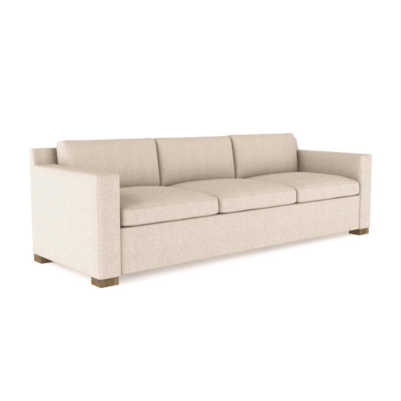 Canapé Mercer, Velours moelleux huître, H 33,5 po x l 108 po x P 39 po, Patiné