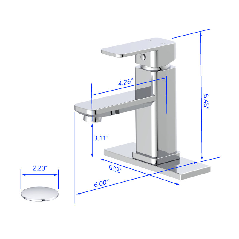 Single-handle Bathroom Faucet with Drain Assembly, Chrome