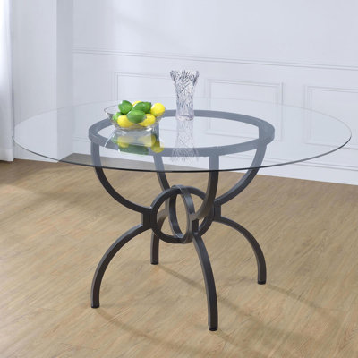 Hayek Round Metal Dining Table Base Gunmetal