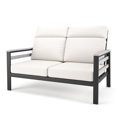Townsend Metal Outdoor Loveseat With Sunbrella Cushion