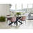 Joyce Acacia Solid Wood Top Metal Base Dining Table-2109083777