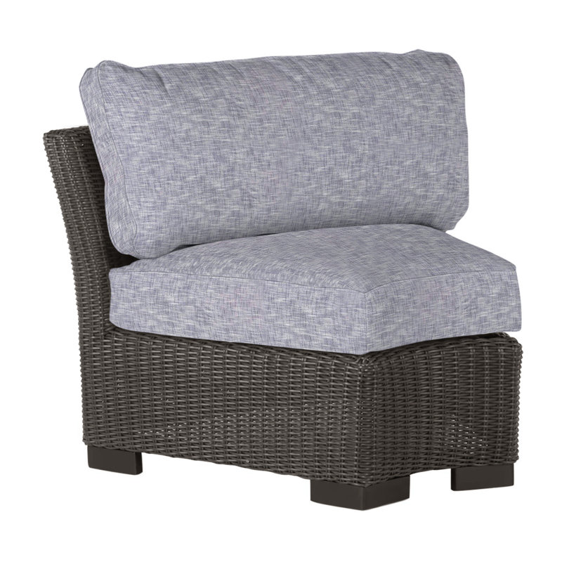 Club Woven Patio Chair with Cushions, Black Walnut, No Welt, Rollo Silver