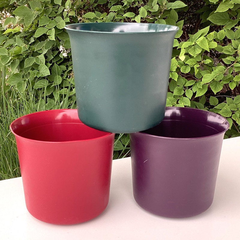 Ensemble de 3 pots à fleurs de couleur assortie