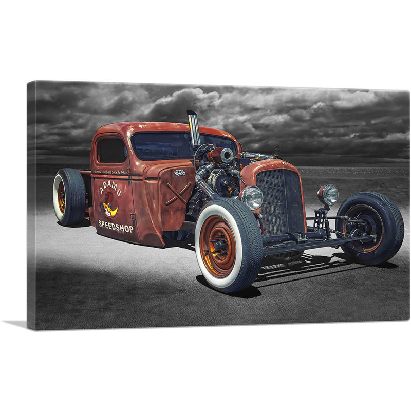 «Hot Rod American Vintage Car», reproduction de photo sur toile tendue, H 26 po x l 40 po x 1,5 po