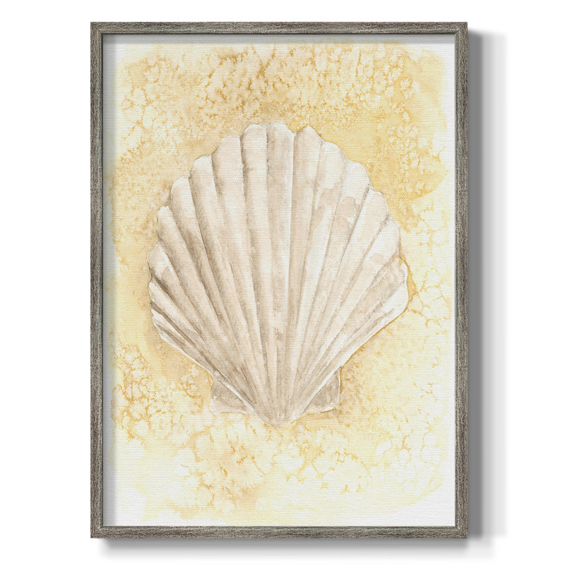 Reproduction encadrée Salty Seashell II - bois massif, H 11 po x l 9 po