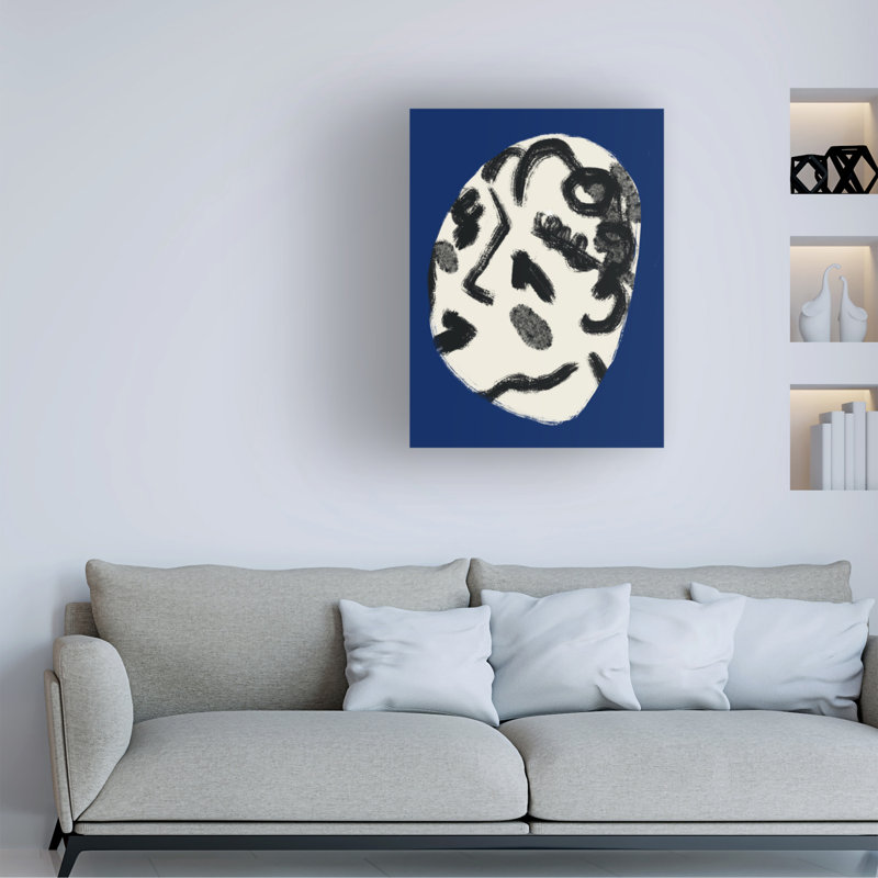 «Little Dean Lady», art sur toile bleue, H 35 po x l 47 po