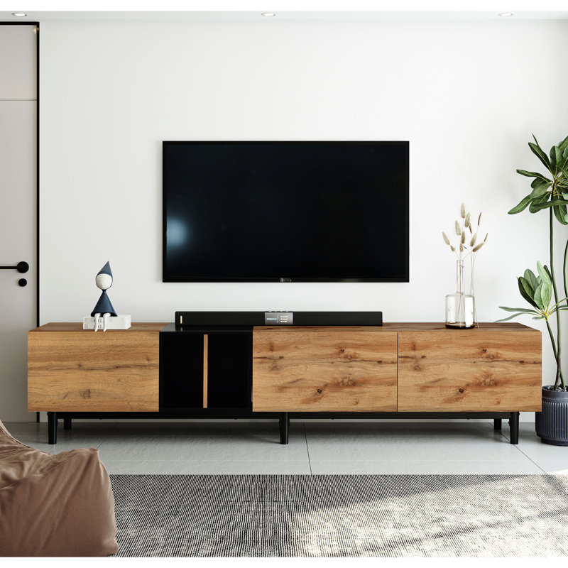 Meuble audio-vidéo Alberta pour meuble télé 3 po 80 po Alberta Console multimédia avec grand espace de rangement intérieur pour salon et chambre à coucher. Convient aux téléviseurs de 80 po ou moins. Singularité
