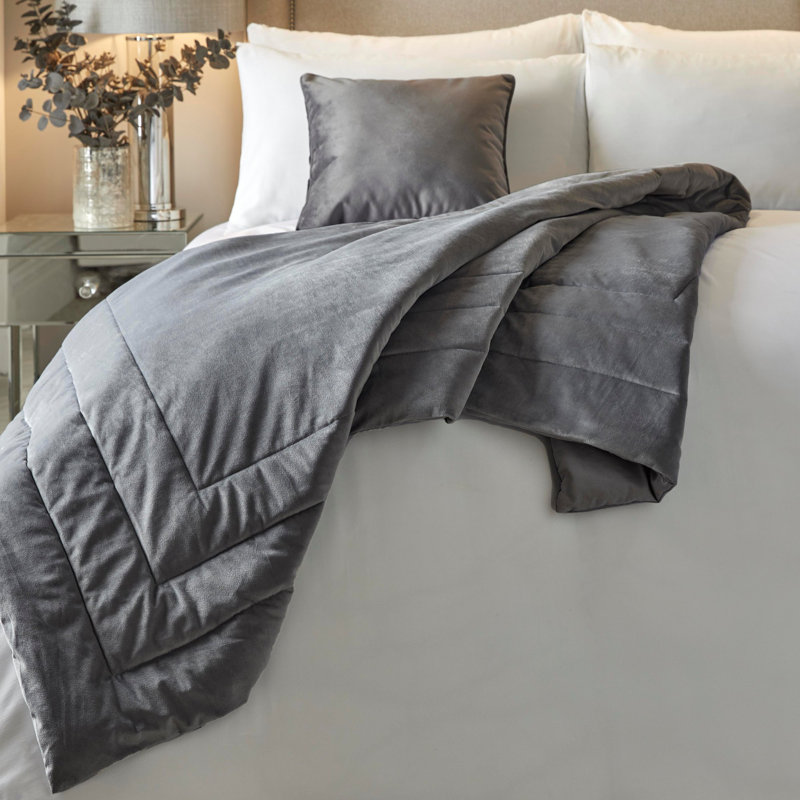 Bedspread Glam Velvet, W220 x L150cm, Slate
