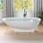 Volo 71 in L x 35 in W Man-Made Stone Center Drain Freestanding Bathtub in Matte White