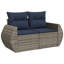  Ensemble de canapé de patio 9 pièces avec coussins en rotin de polyester gris