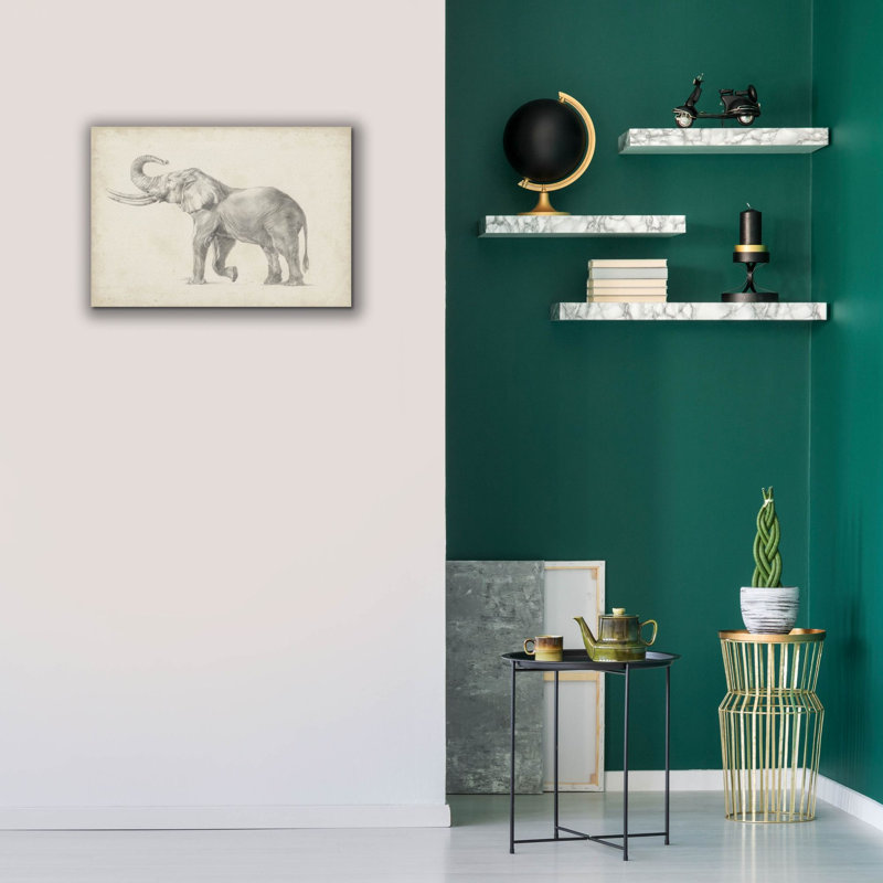 «Elephant Sketch 1» par Ethan Harper, art mural sur toile, H 18 po x l 26 po
