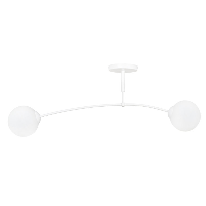 Pamplona Glass Semi Flush Mount, White