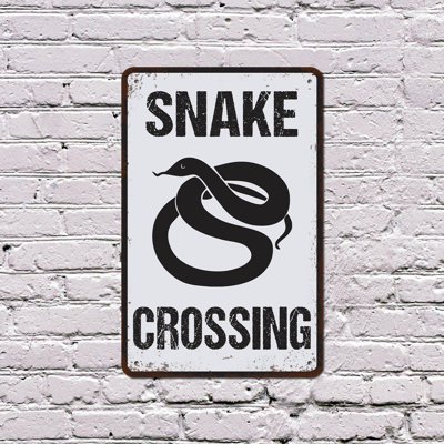 Snake Crossing 10 Inch x 14 Inch Plastic Sign