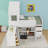 Twin Size Wooden Loft Bed with Desk and Drawers,Shelves-1458050114