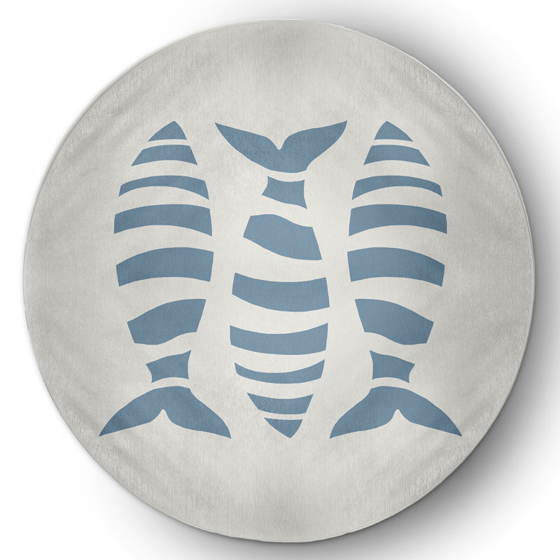 Tapis intérieur / extérieur tissé à plat Manassa, Rond 5 pi