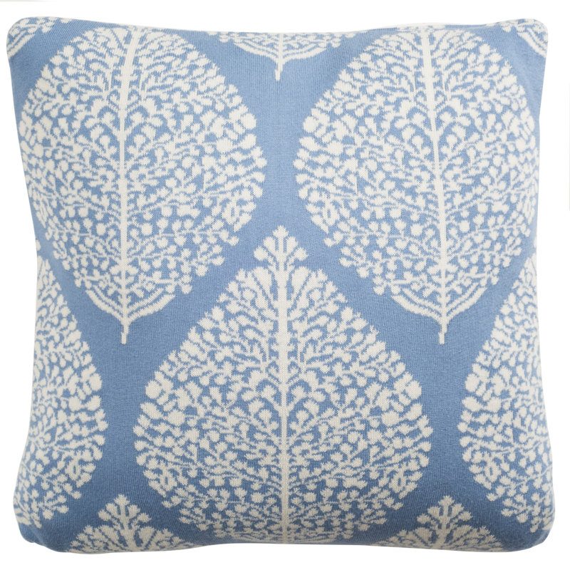 Arctic Floral Cotton Throw Pillow