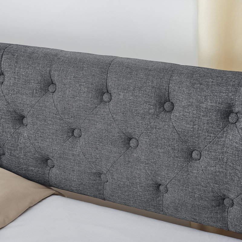 Twin Size Upholstery Daybed With Twin Size Erectable Trundle And USB Charging Design
