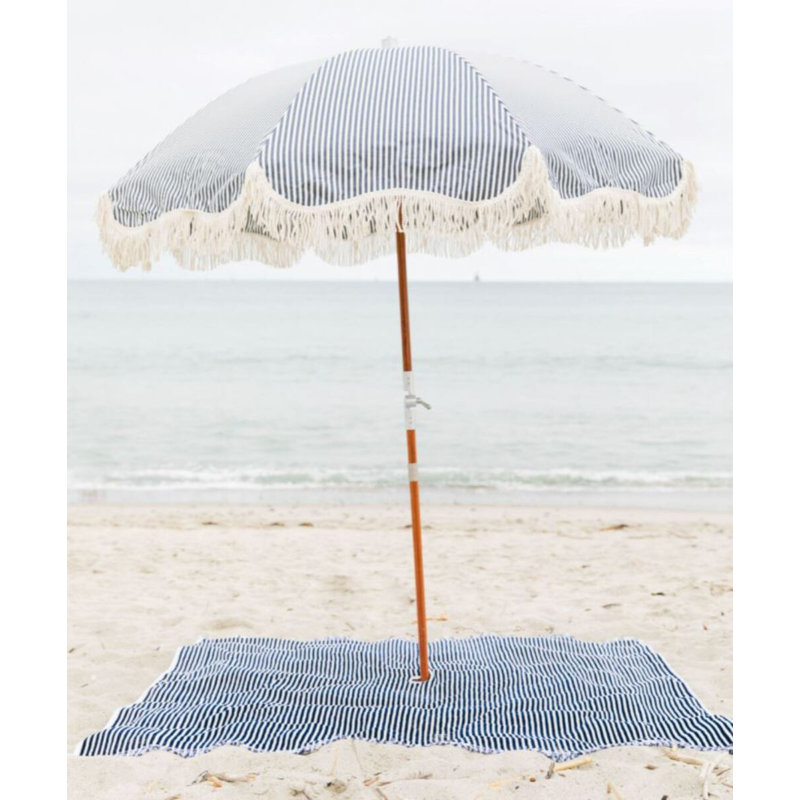 Beach Blanket, Navy/White