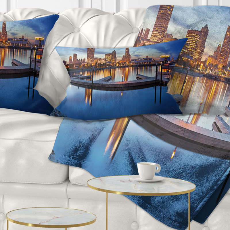 Coussin lombaire panoramique cityscape milwaukee