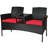Outdoor Rattan 54.5'' Wide Conversation Furniture Set With Table-247914007