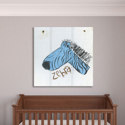 Joyeux zèbre bleu, art sur toile
