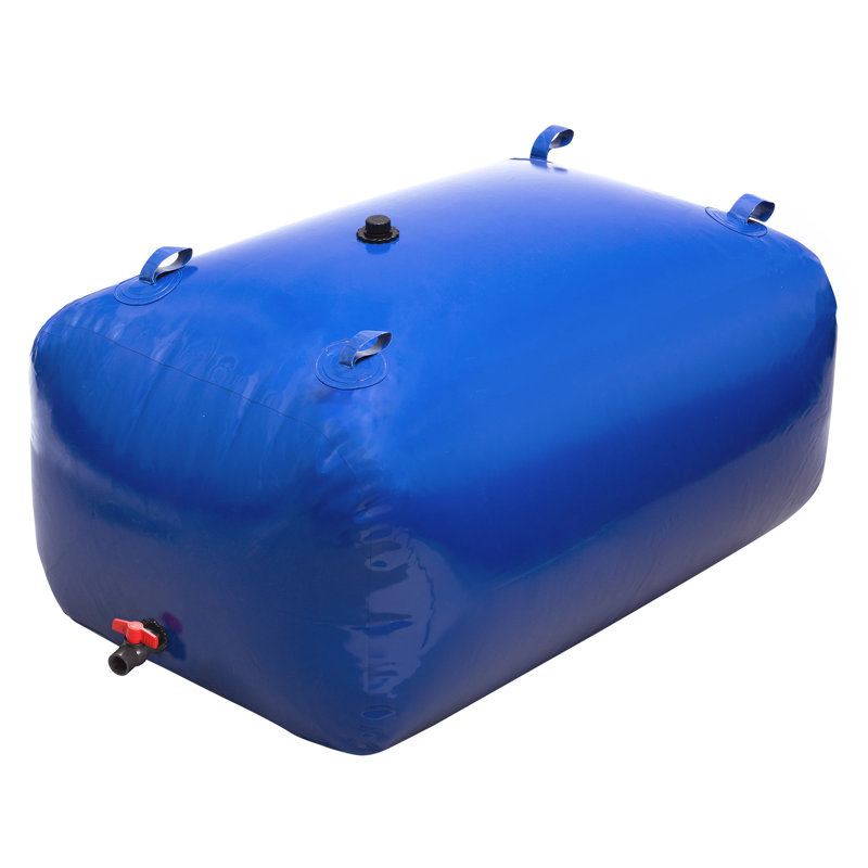 Water Storage Bladder, 105.7 Gallon (400L) Water Storage Container Tank, 1000D PVC Large Capacity Soft Bag Bladder, Foldable Portable for Garden Irrigation, Camping, RV, Fire Prevention - Blue