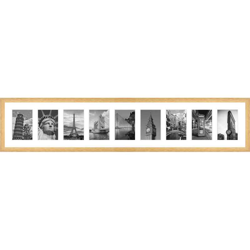 Addaleigh Wood Picture Frame with Mat, Natural Brown