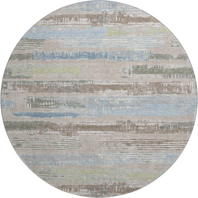 Premium Machine Washable Slesnick AMF1665 Stripes Rug