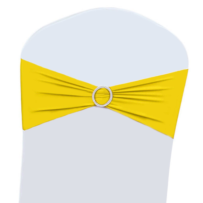 Housse de protection extensible à boucle avec coulisse de fête de mariage, Jaune