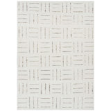 Wool Geometric Area Rug in Ivory/Charcoal