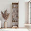 Armoire de rangement moderne à façade en verre avec tablettes spacieuses