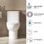 Toilette confortable avec siège 17 po, lavabo à double chasse 1,1 / 1,6, lavabo sans rebord, blanc brillant brillant 006 pour salle de bain en céramique hygiénique silencieuse