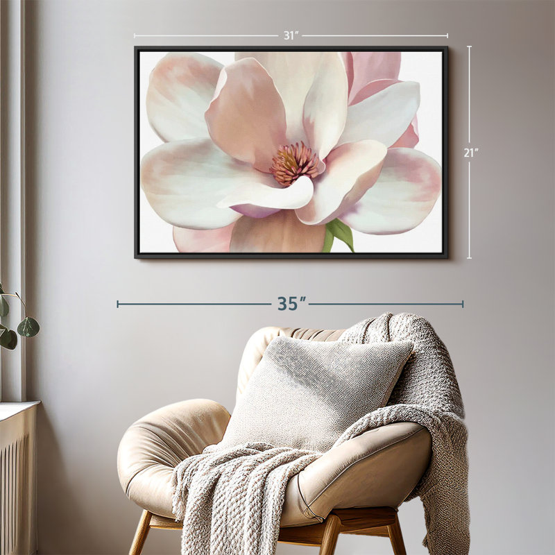 Floral et botanique «Magnolia rose», H 21 po x l 31 po