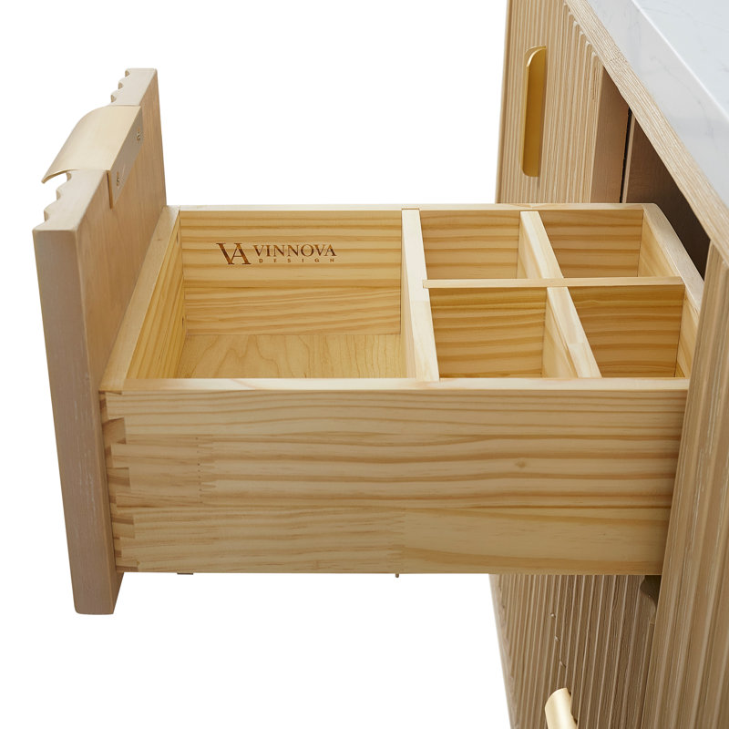 Ensemble de meuble-lavabo double 72 "Adela, Blanc, Doré, Brun