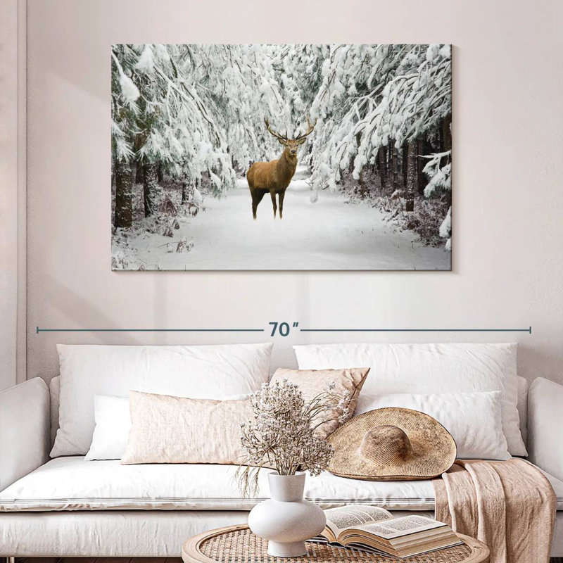 Brampt Winter Red Stag, 32" H x 48" W