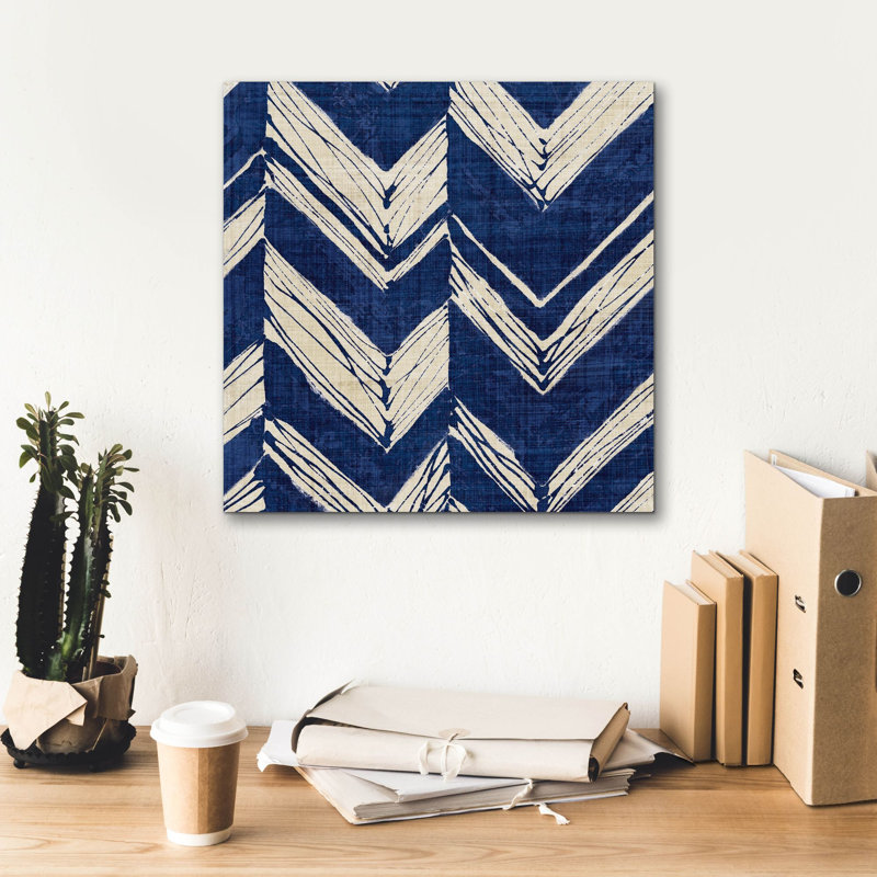 Toile épique Graffiti «Indigo Batik 2» par Wild Apple Portfolio, 18 po x 18 po