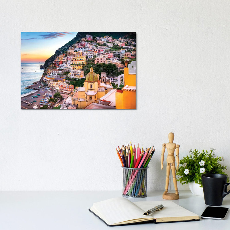 Positano, Church Santa Maria Assunta II by Susanne Kremer - Gallery-Wrapped Canvas Giclée on Canvas, 20.32 cm H x 30.48 cm W