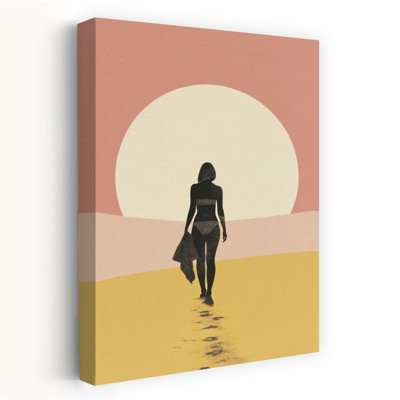 «Sunset Beach Walk Peaceful Serene Tranquil Beach Summer», art mural