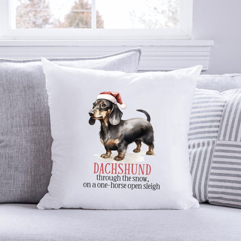 Coussin décoratif 06_dachshund, 16 po x 16 po