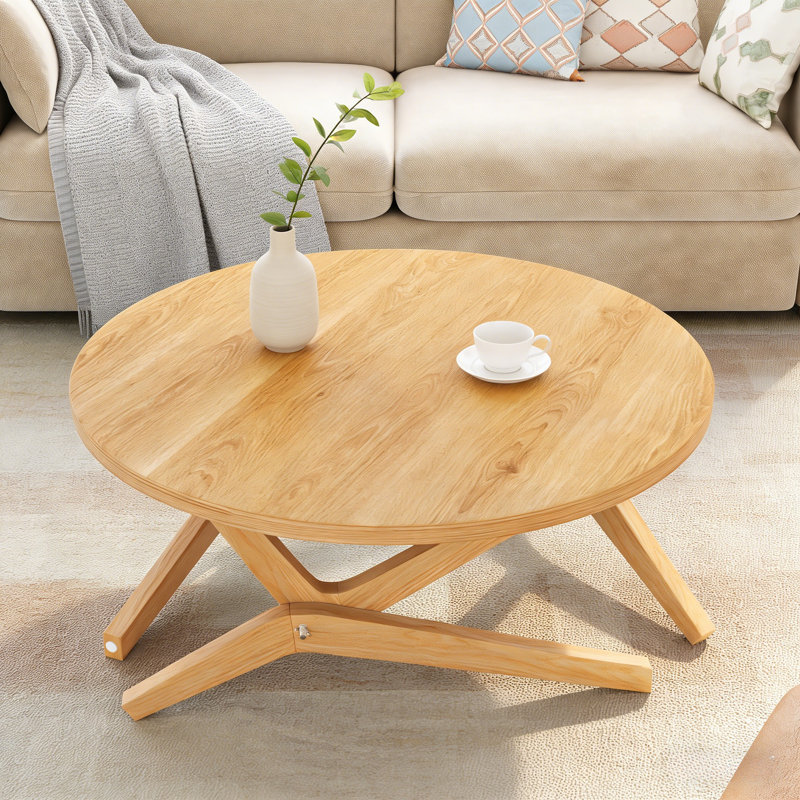 Table basse ronde 2-en-1 avec hauteur réglable