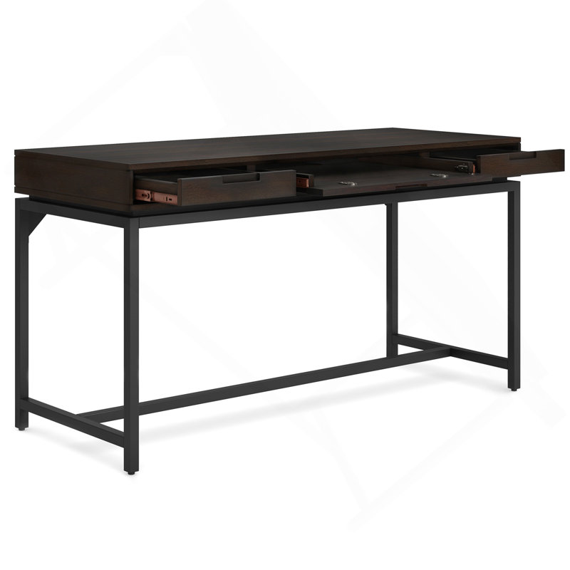 Bureau Mid-Century Banting - brun hickory, Noir