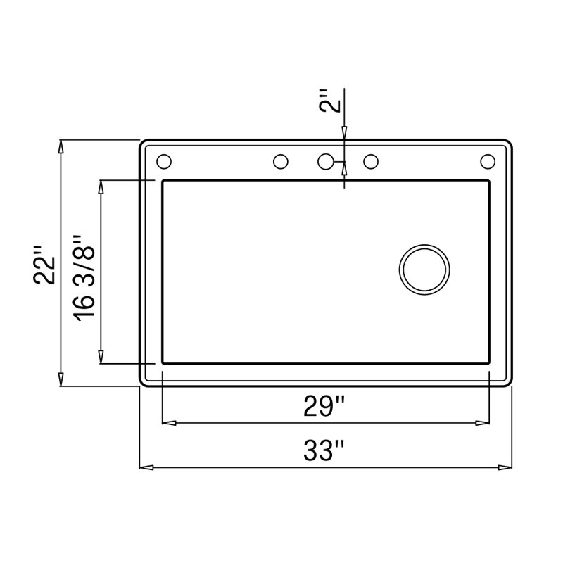 Radius 33'' L Single Bowl Kitchen Sink, Espresso