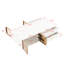 Table basse de 47,2 po avec 2 portes de rangement en verre, 4 tiroirs, pieds dorés, table blanche