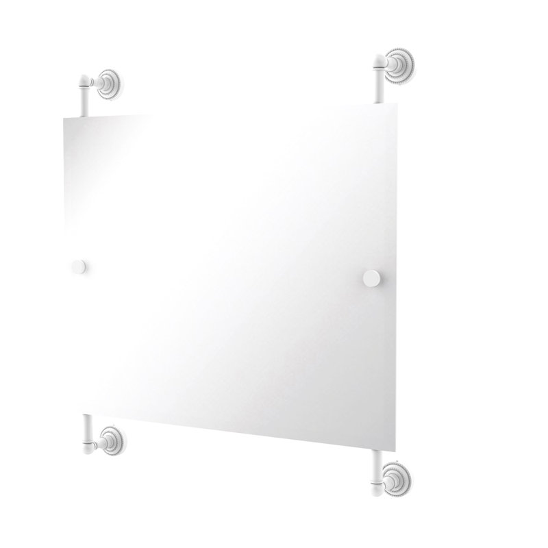 Marchmont Wall Mirror, 28.3" H x 26" W, Matte White