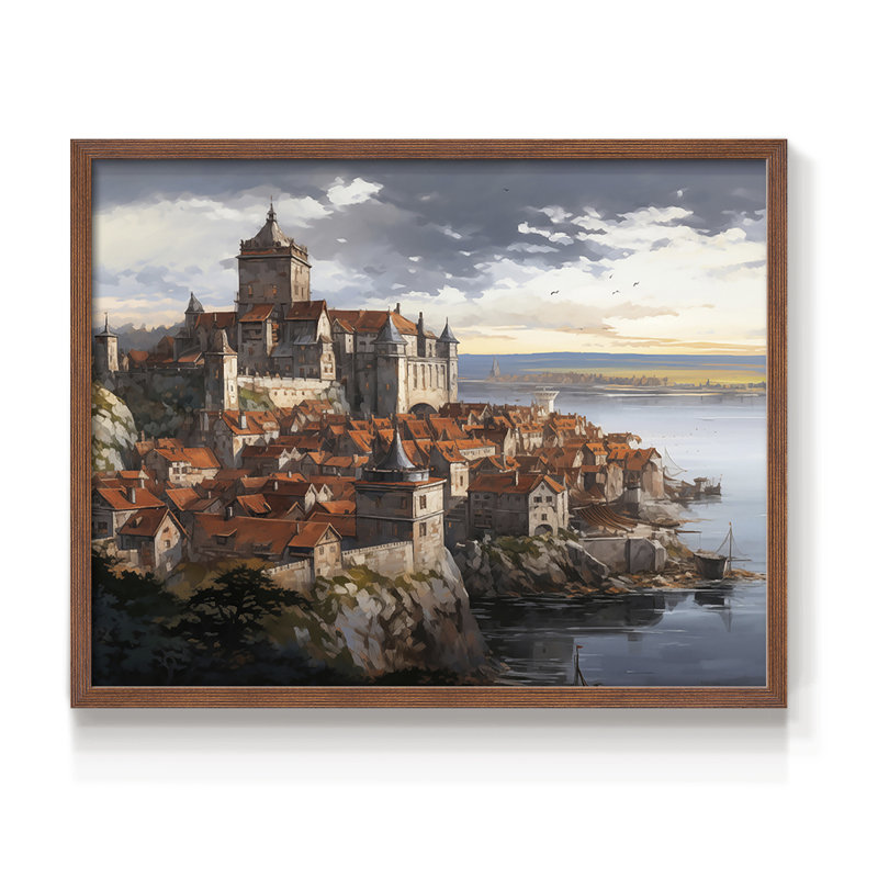 Paysage - Lxxi - Reproduction encadrée - réarmable, H 22 po x l 28 po, Noyer