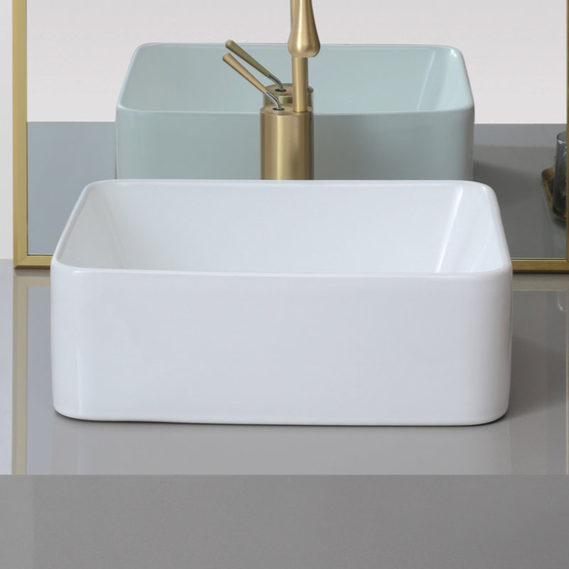 Lavabo de salle de bain vasque en évier de cuisine en céramique à simple cuve avec crépine