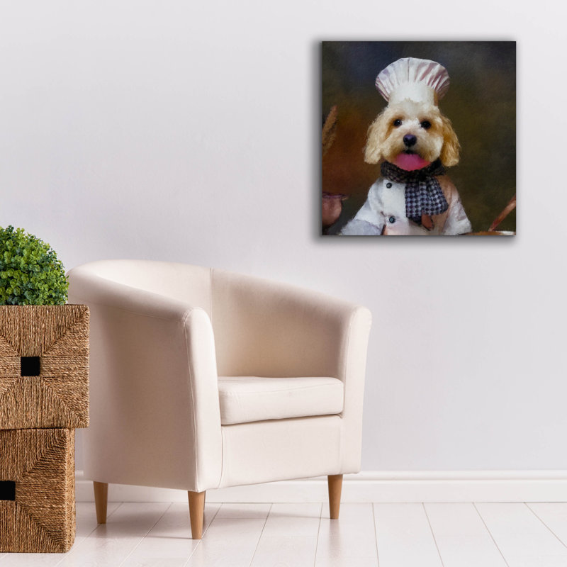 «Chef Bark» par Sean Parnell, art mural sur toile, H 26 po x l 26 po