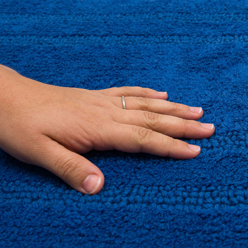 Kail Plush Stain/Fade Resistant Machine Washable Bath Mat, 27" W x 45" L, Fiesta Cobalt