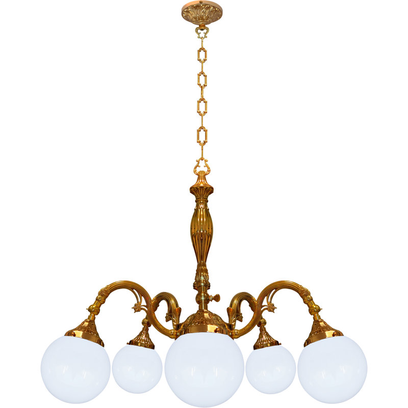 Frasher 5 - Light Candle Style LED Chandelier, Bright Gold