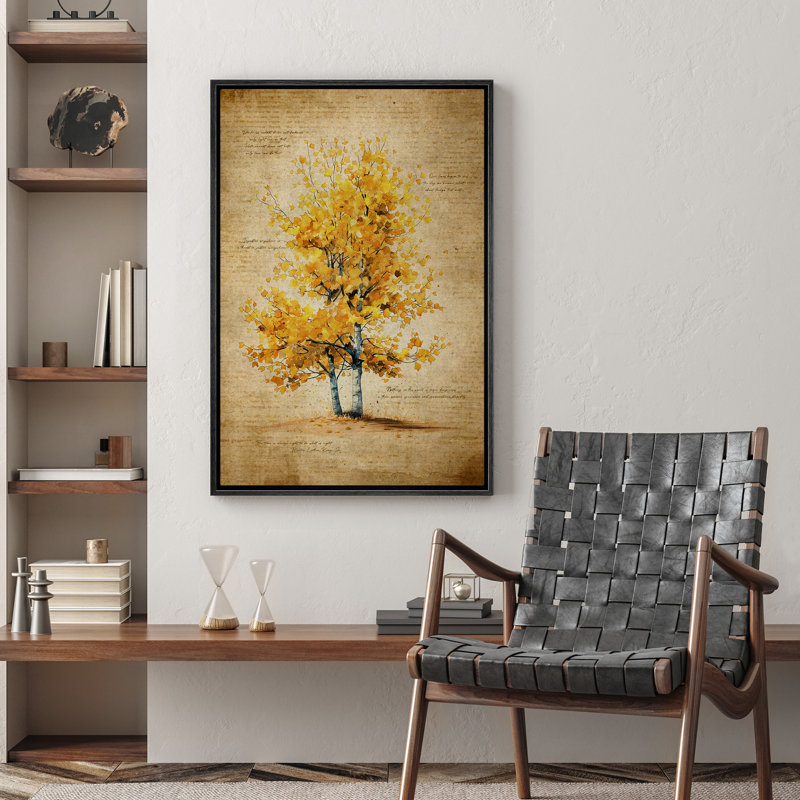 Lettre pour automne automne, impression sur toile encadrée de décorations murales pour chambre à coucher jaune, Noir